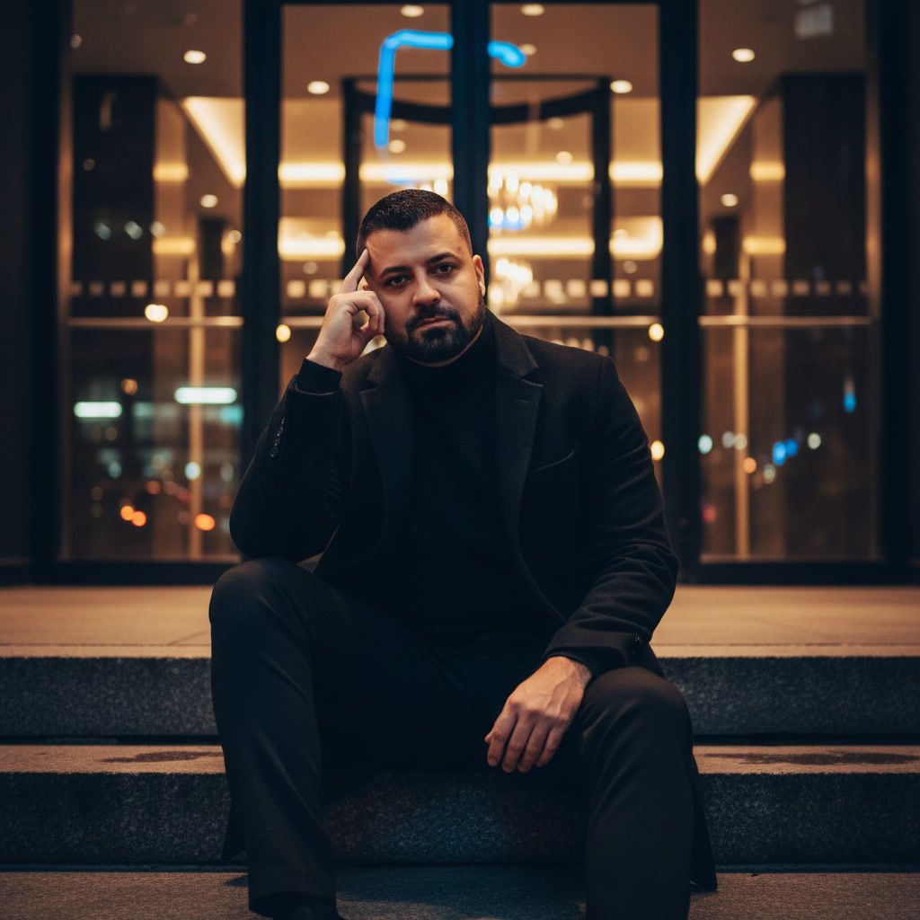 Fábio dos Santos Junior em ambiente sofisticado